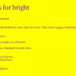 Similes for bright with Meaning and Example