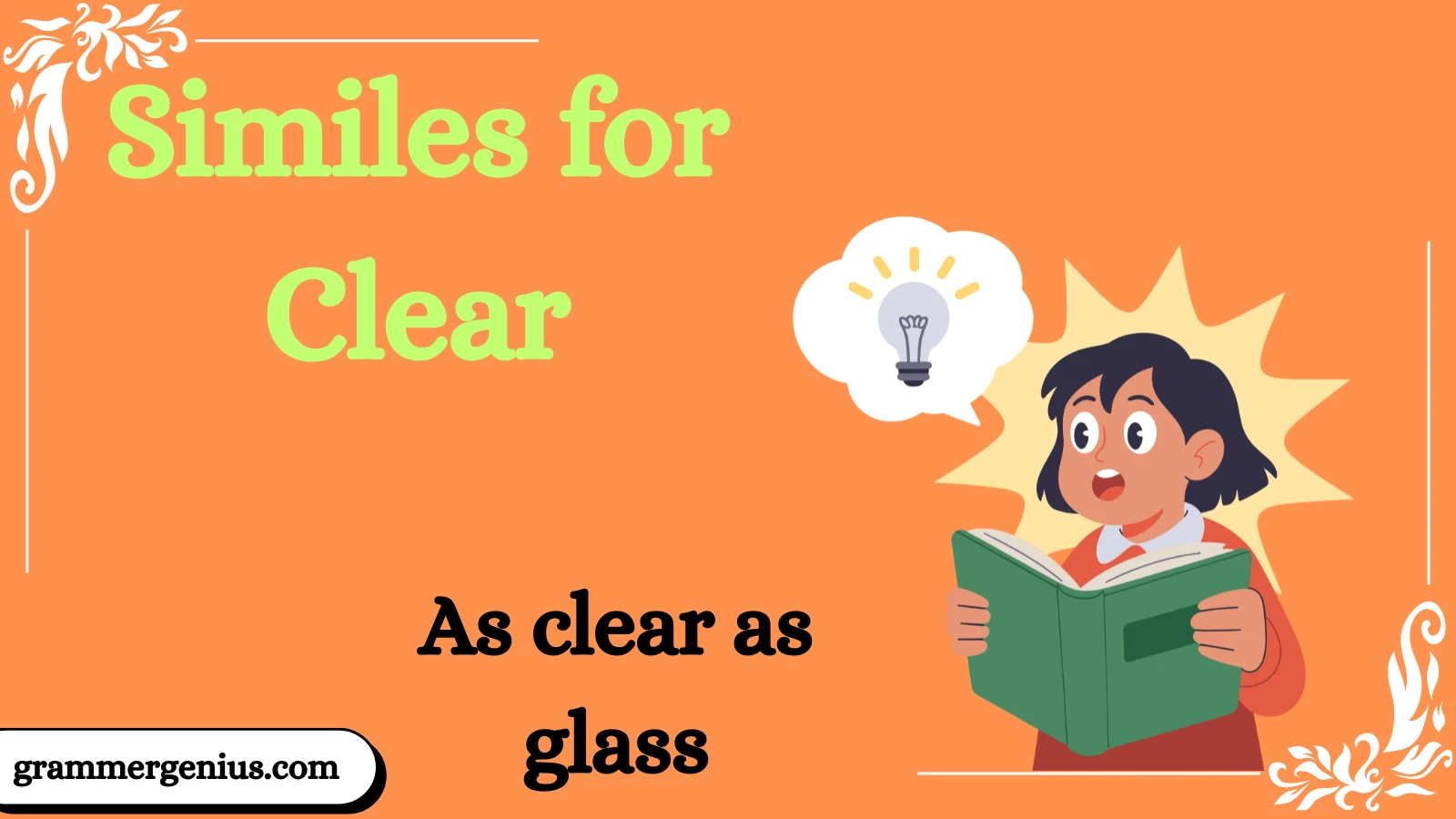 Similes for Clear meaning and examples