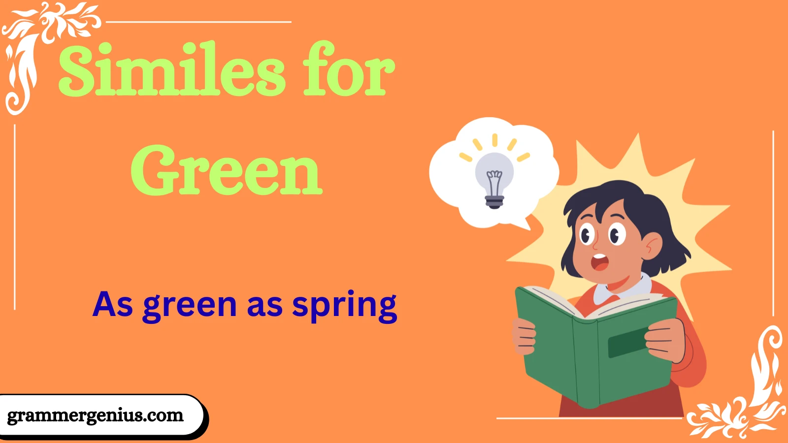 Similes for Green with Examples and explanation