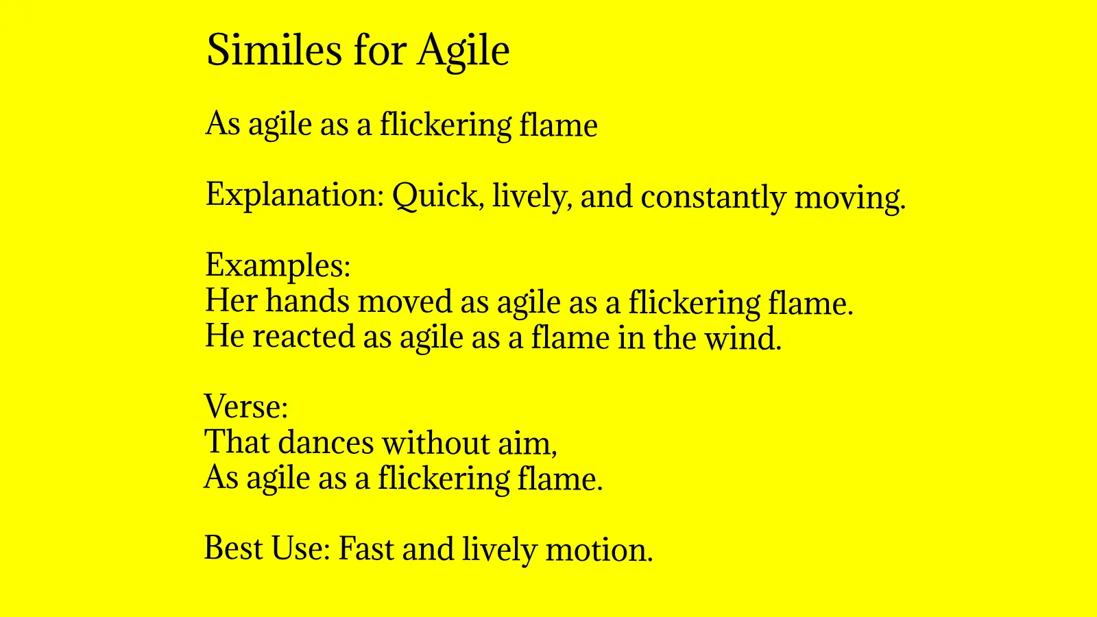Similes for Agile