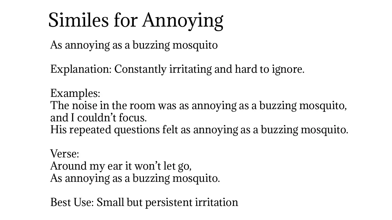Similes for Annoying