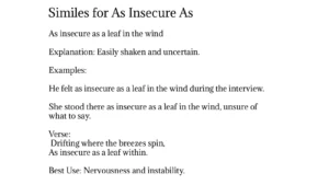 Similes for As Insecure As