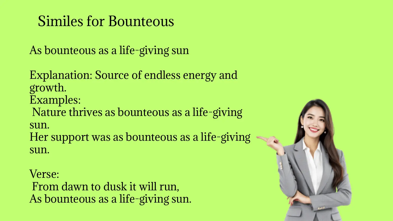 Similes for Bounteous