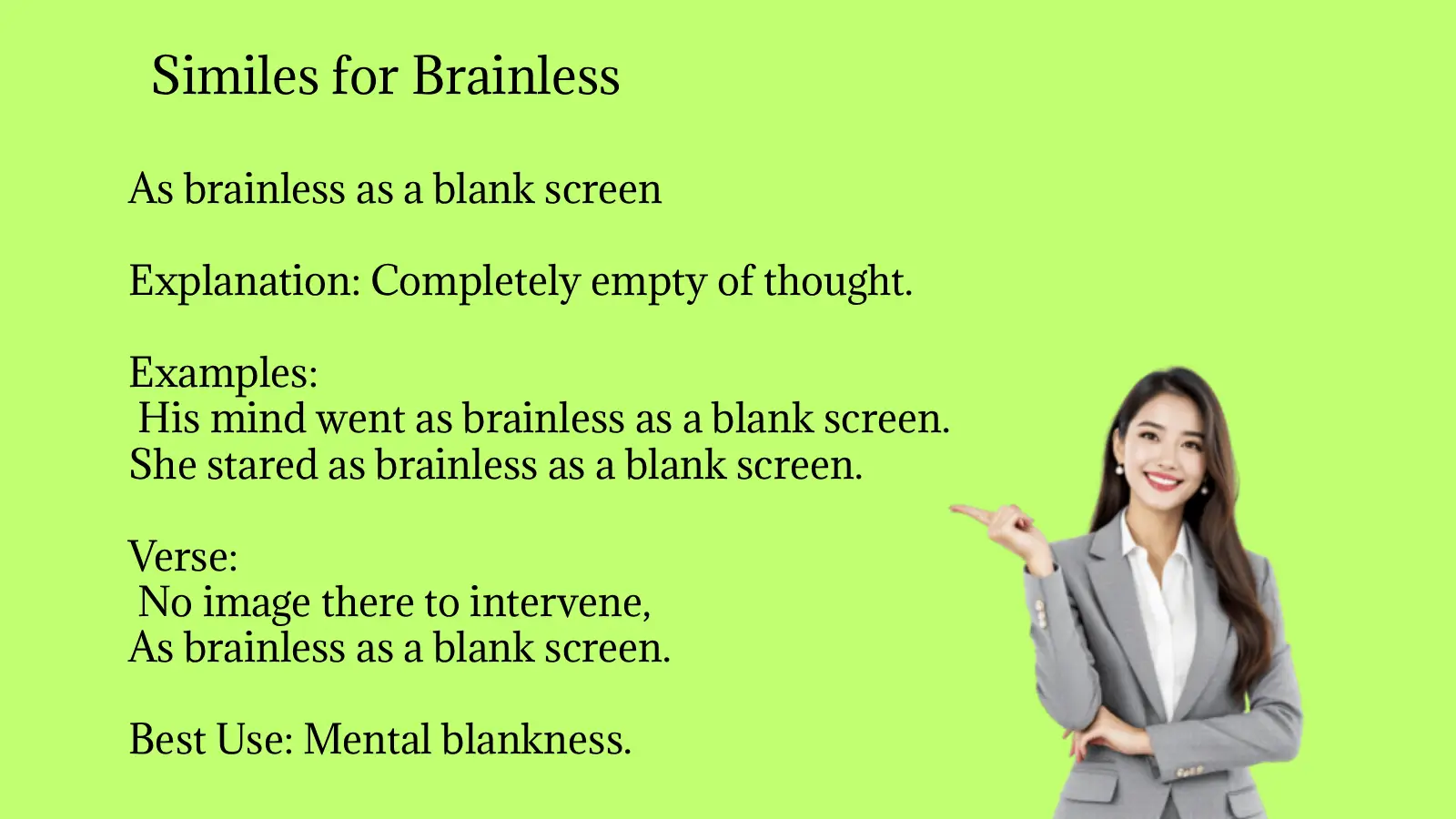 Similes for Brainless