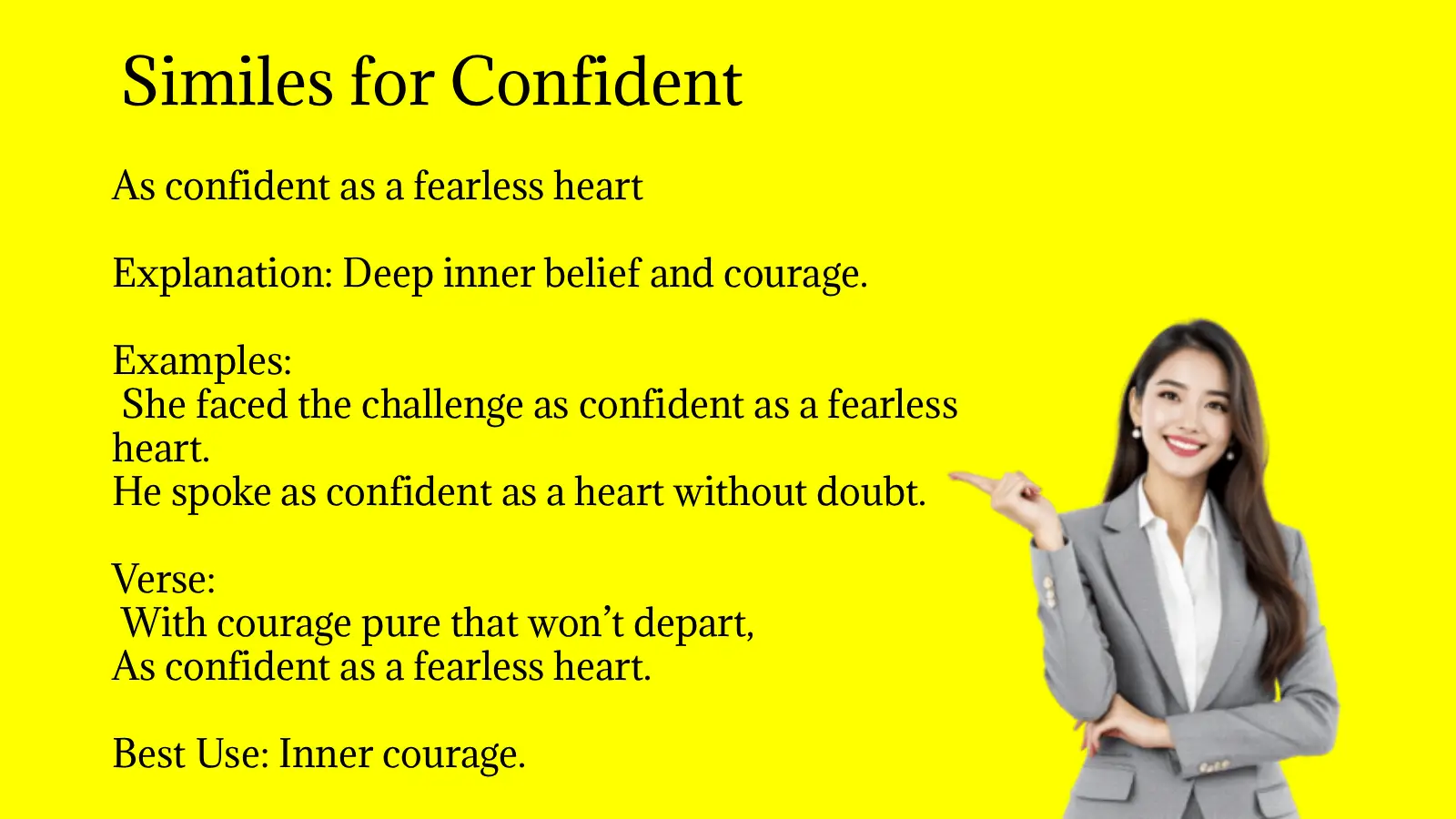 Similes for Confident