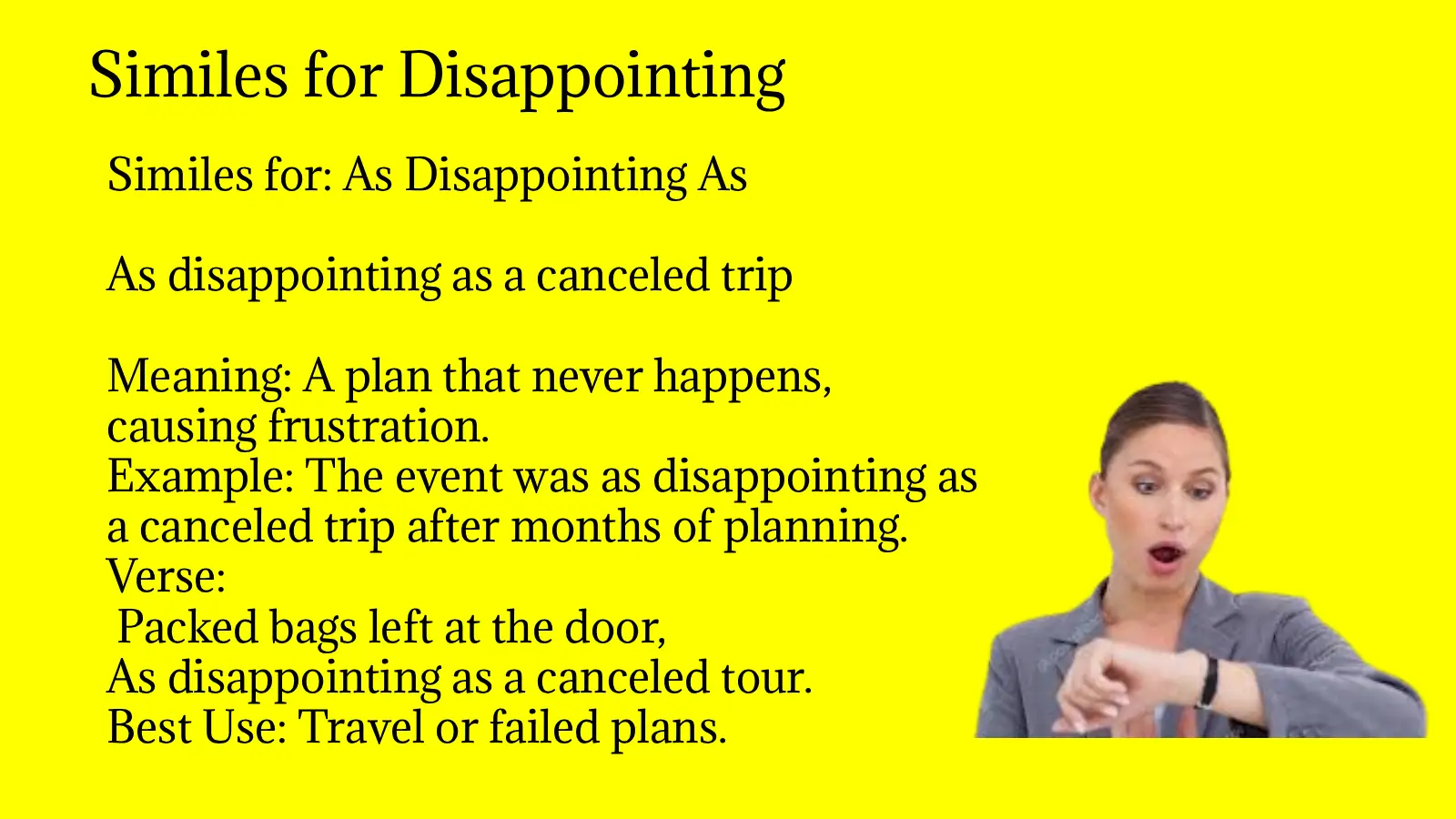 Similes for Disappointing