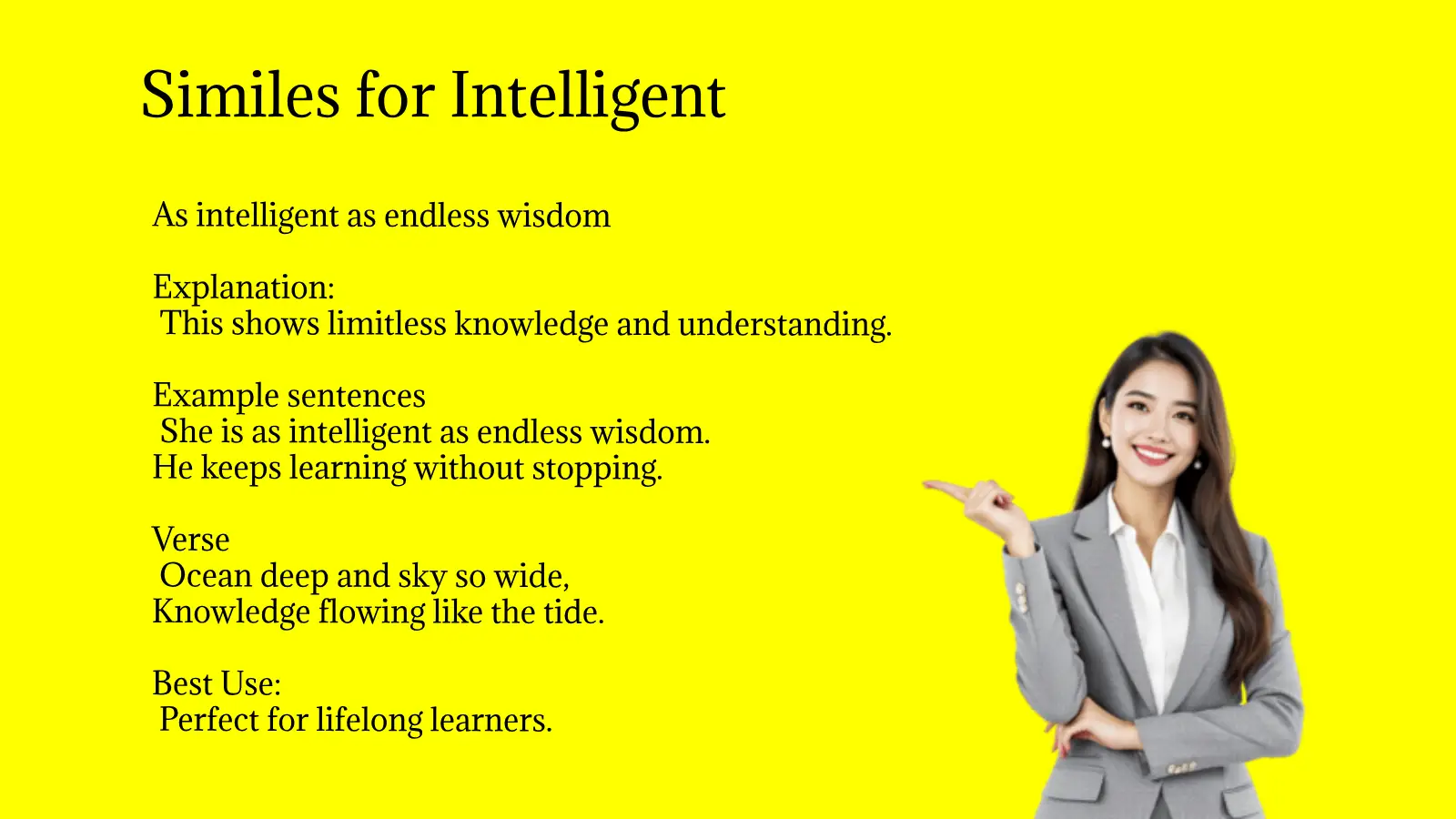 Similes for Intelligent