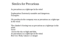 Similes for Precarious