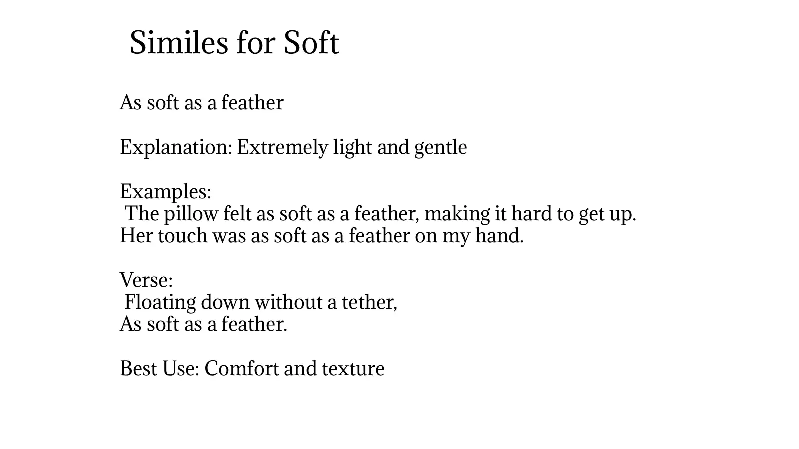 Similes for Soft