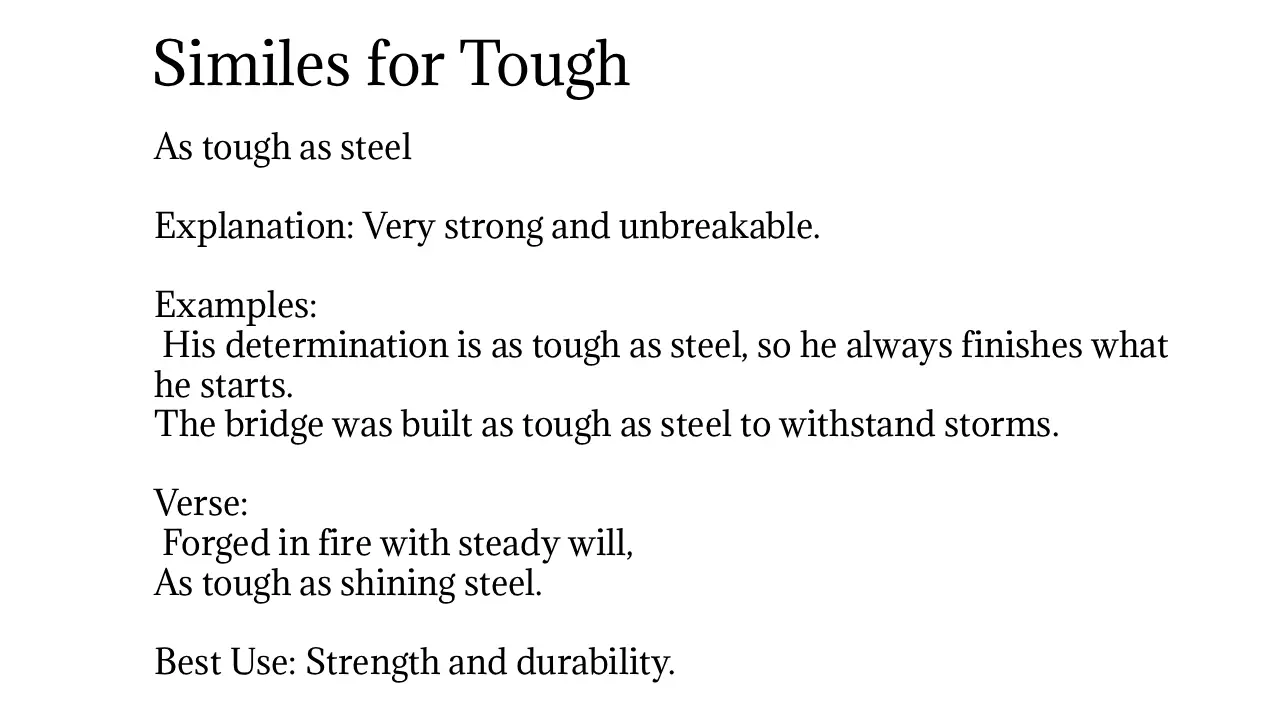 Similes for Tough