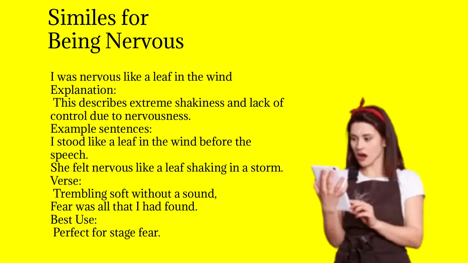 Similes for Being Nervous