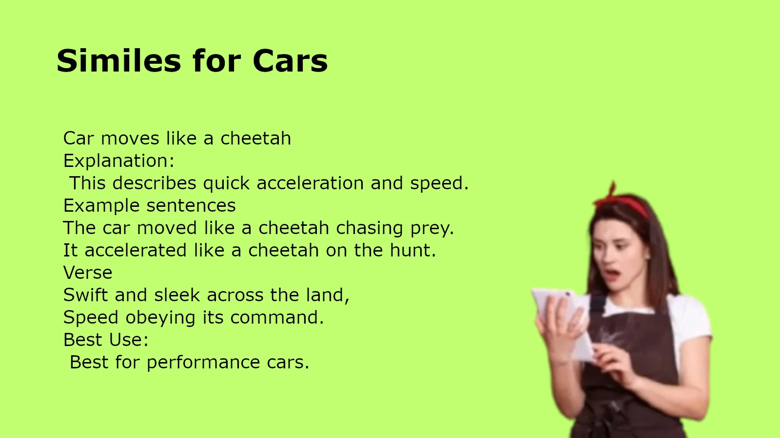 Similes for Cars