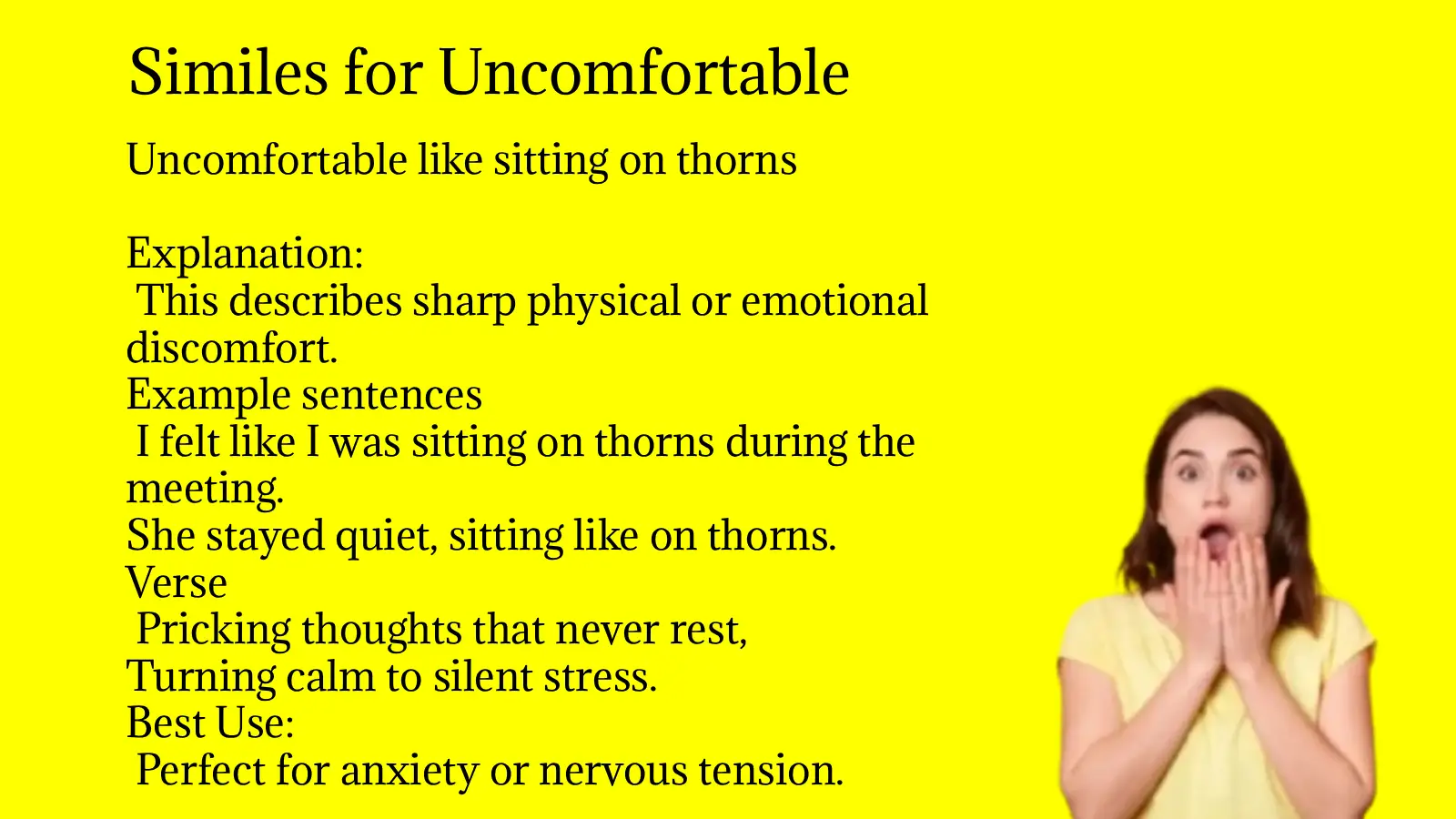 Similes for Uncomfortable