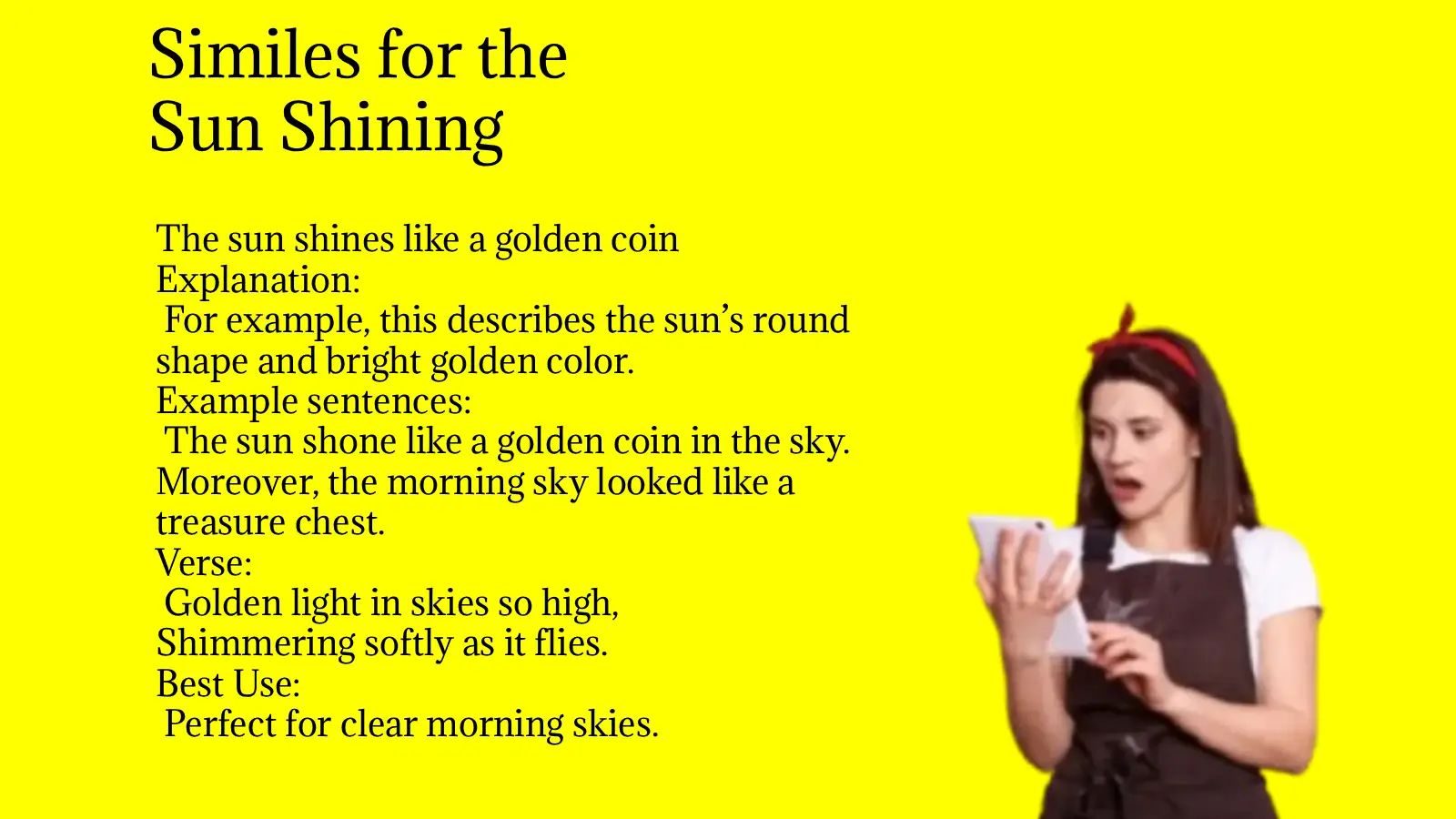 Similes for the Sun Shining
