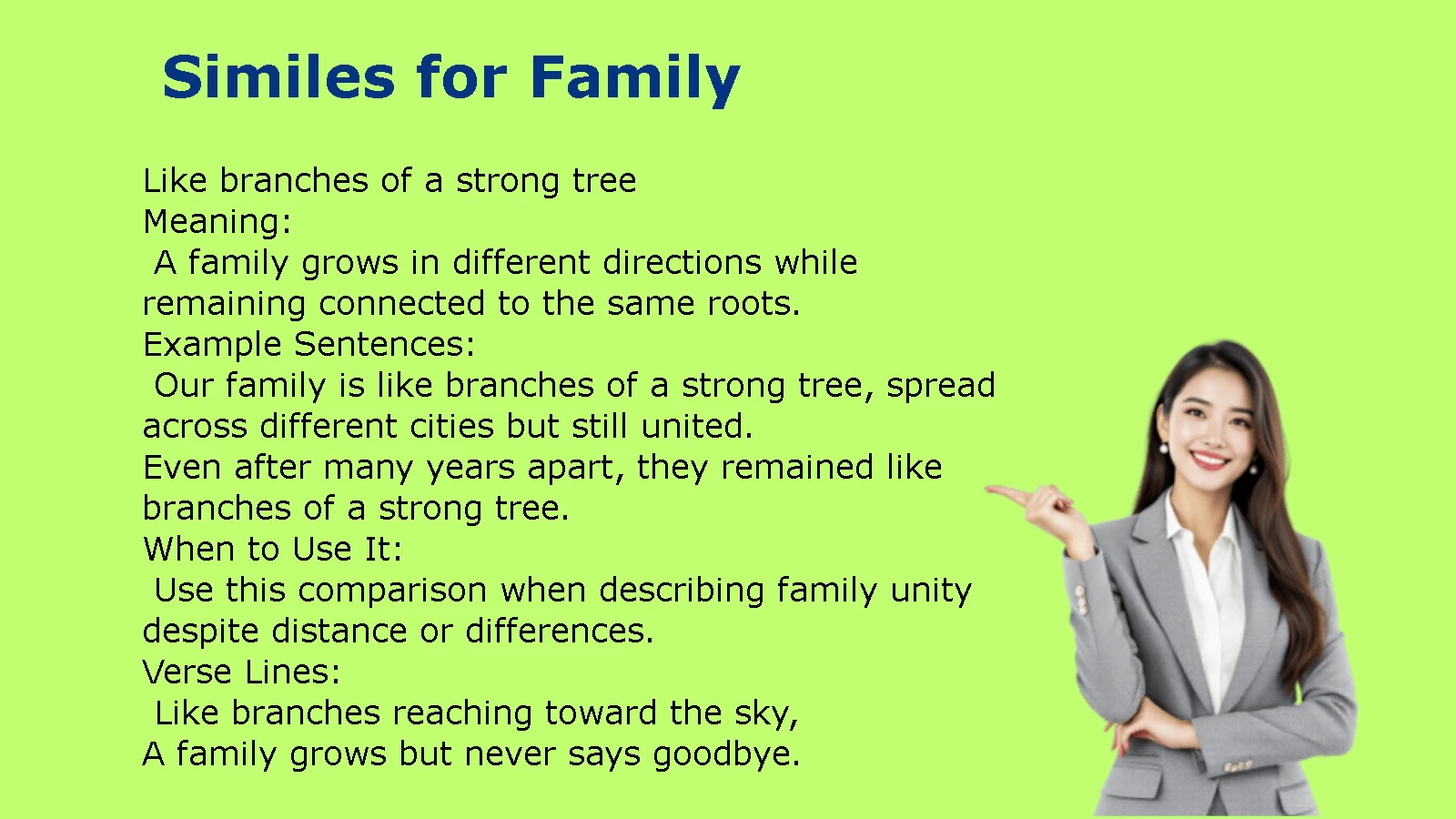 Similes for Family Examples