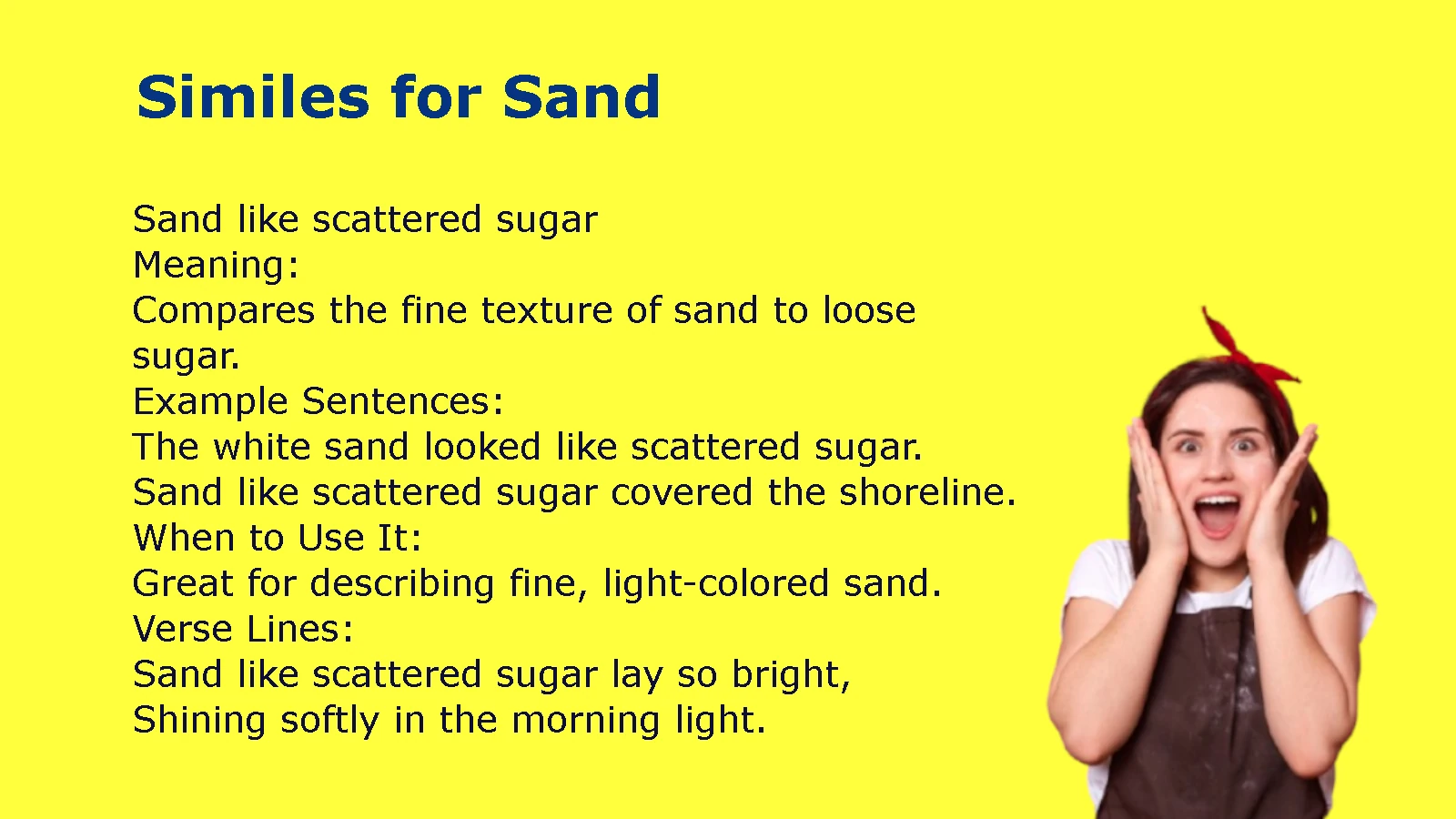 Similes for Sand Examples
