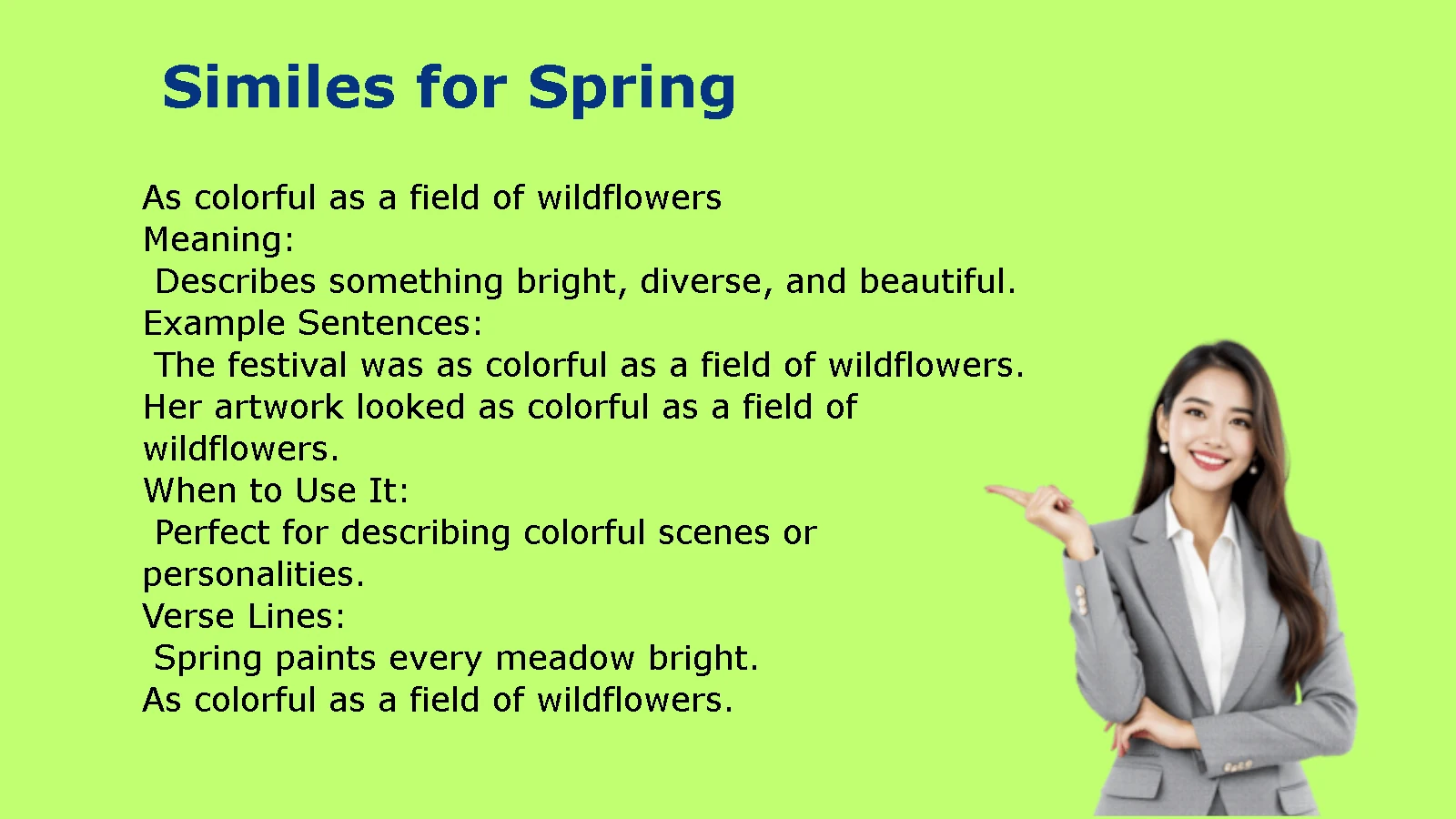 Similes for Spring Examples