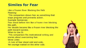 Similes for Fear in Stories, Poems, and Writing