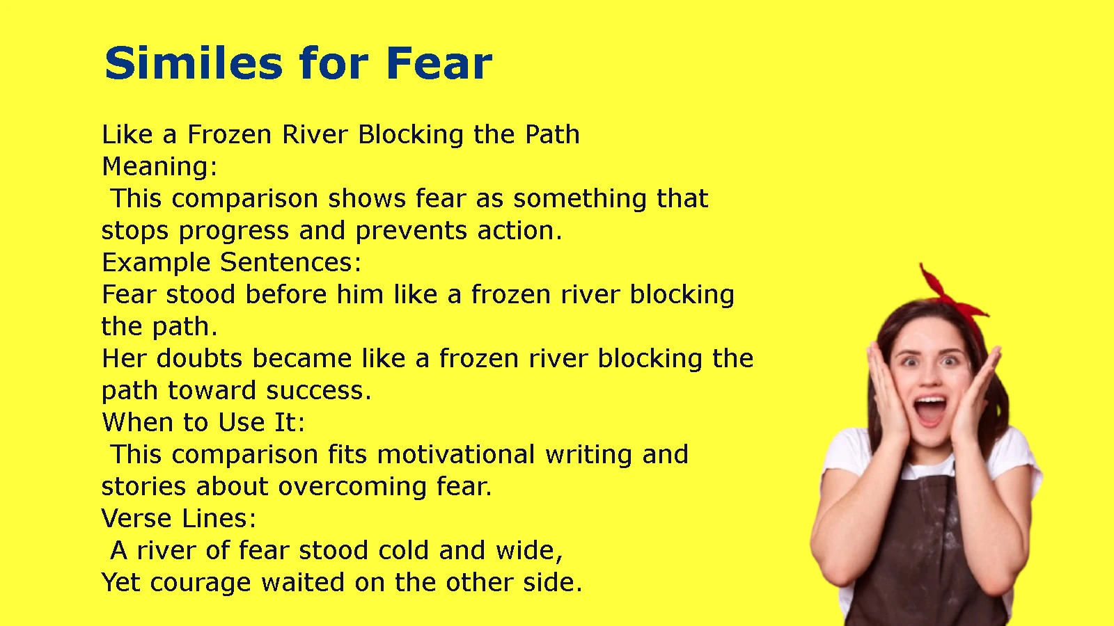 Similes for Fear in Stories, Poems, and Writing