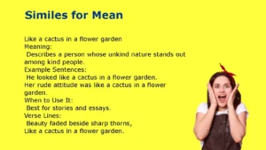 Similes for Mean to Improve Writing