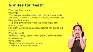 Creative Similes for Teeth with Simple Explanations
