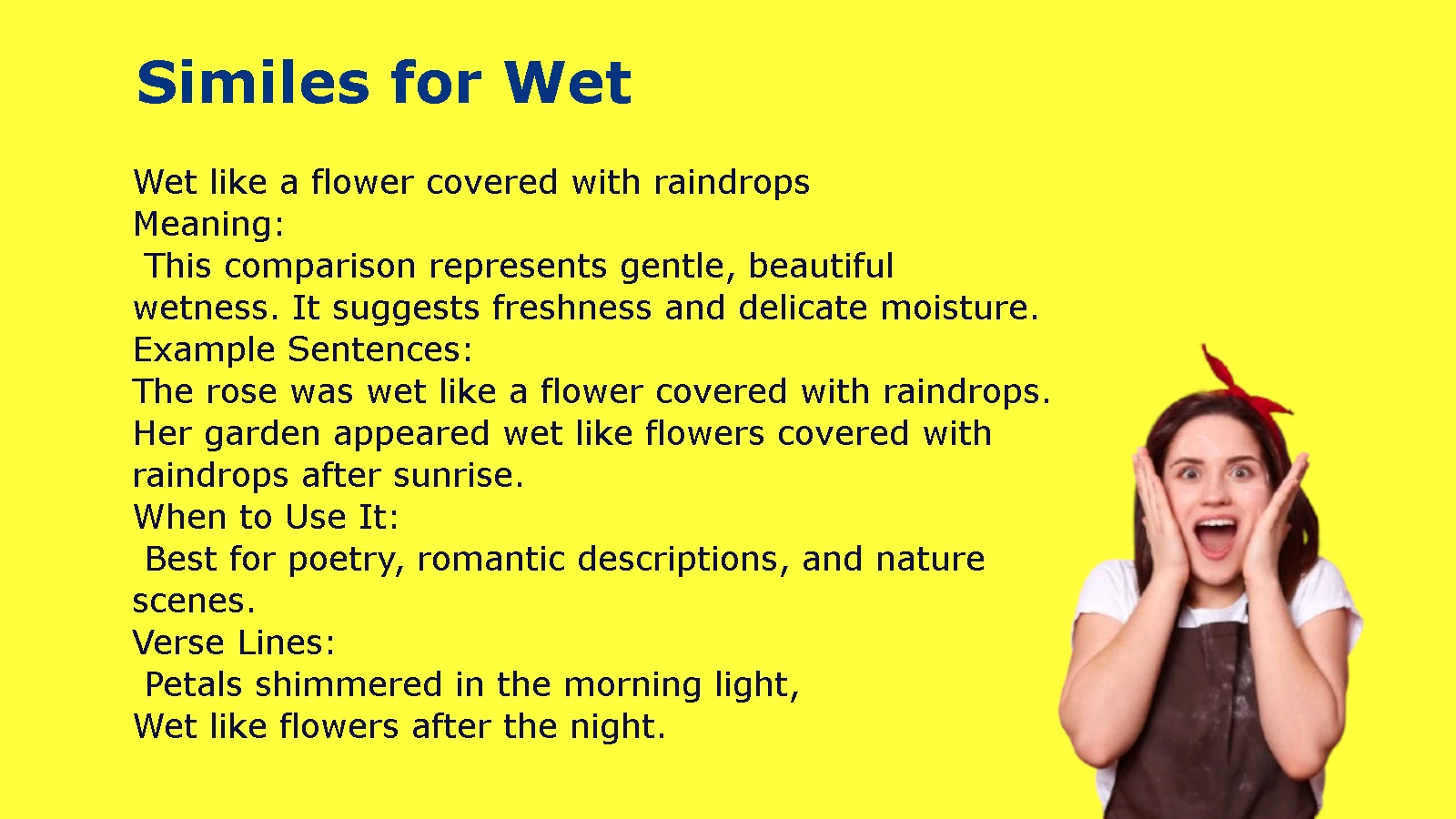 Similes for Wet: With Meaning and Examples