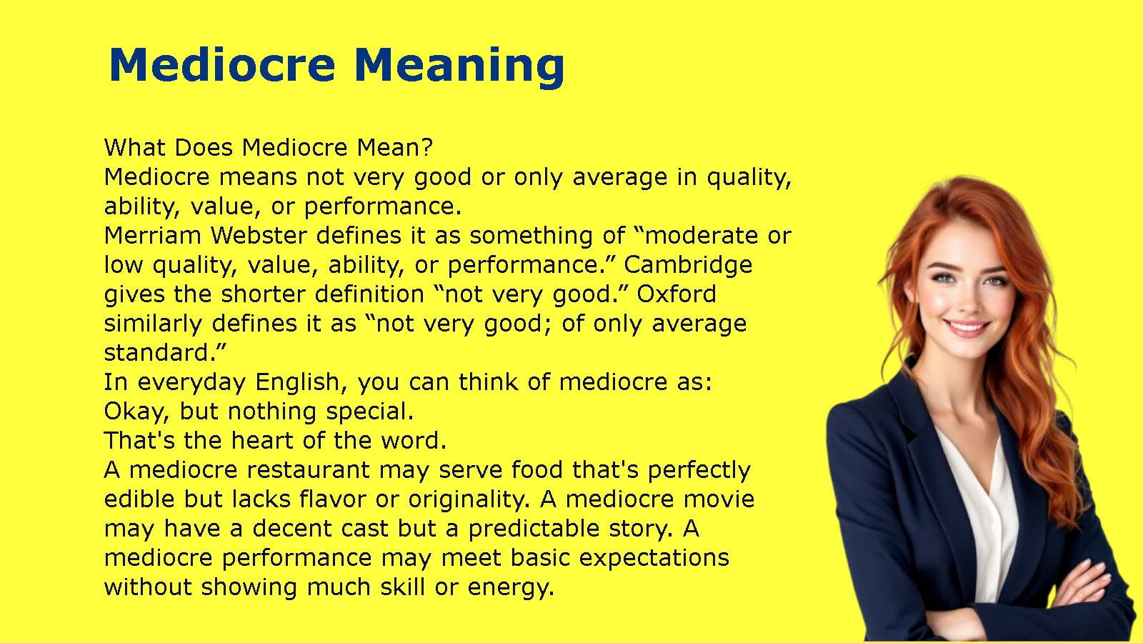 Mediocre Meaning