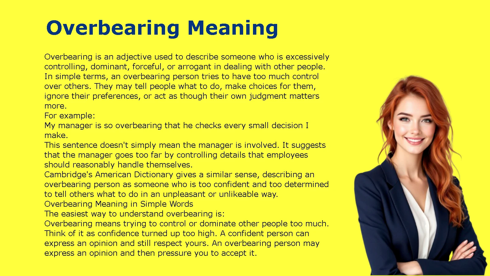 Overbearing Meaning