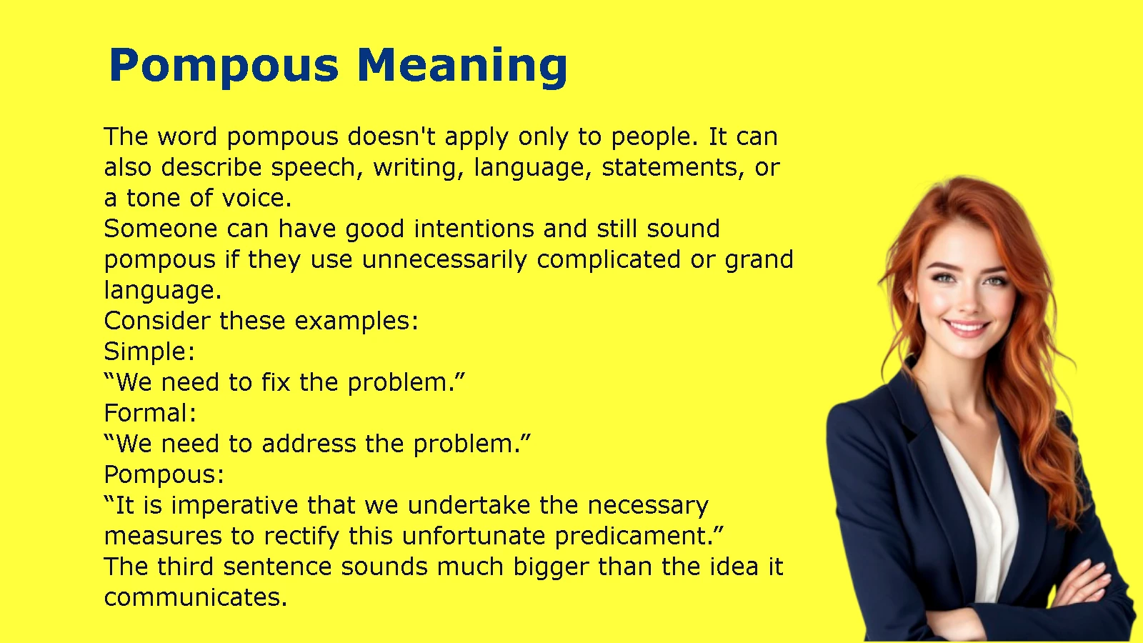 Pompous Meaning