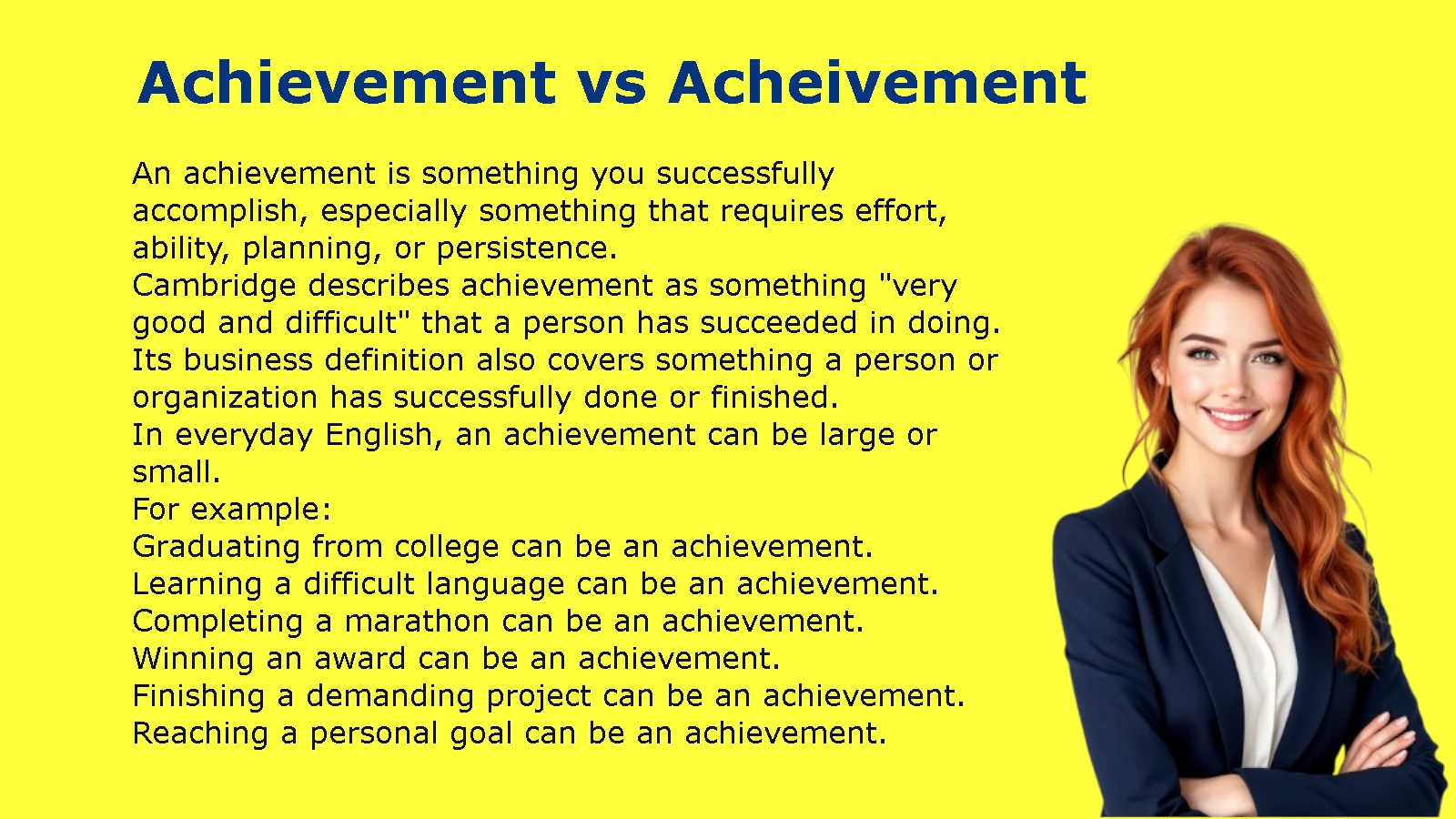 Achievement vs Acheivement