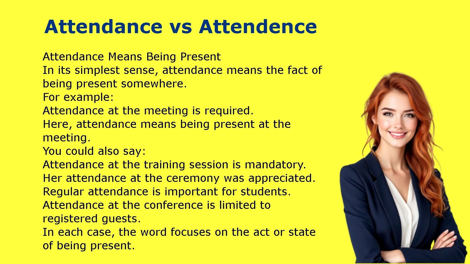 Attendance vs Attendence