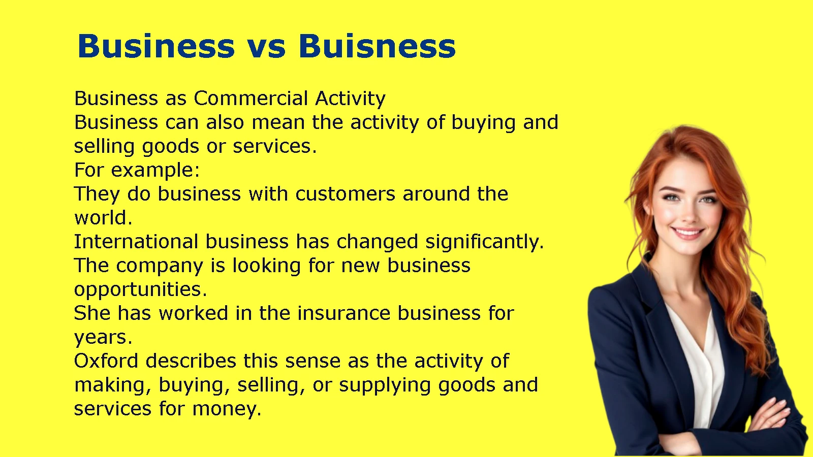 Business vs Buisness