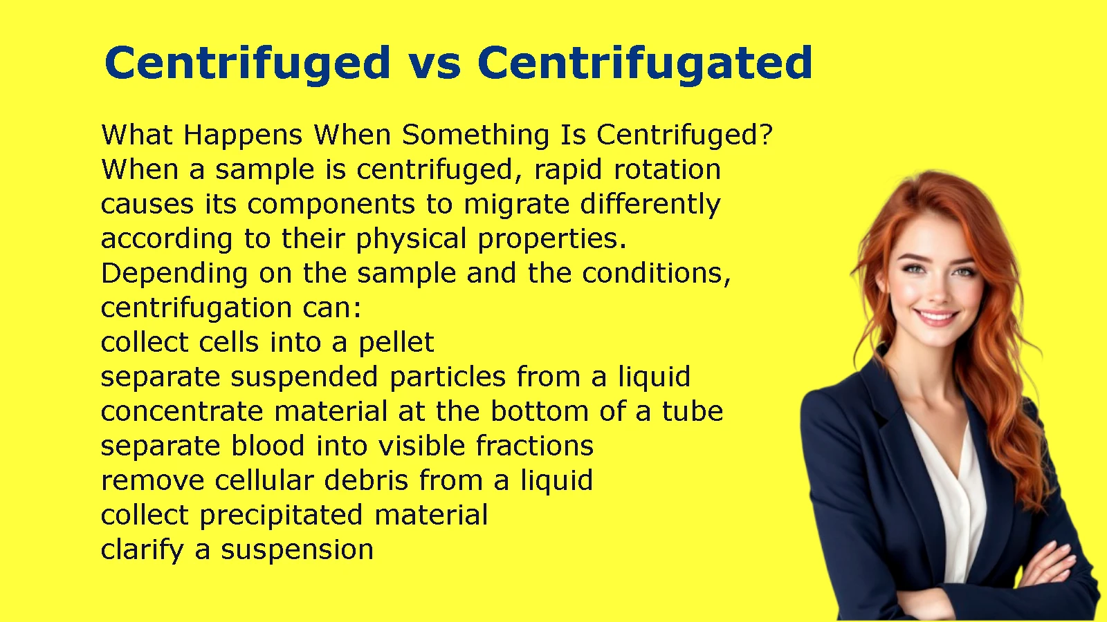 Centrifuged vs Centrifugated
