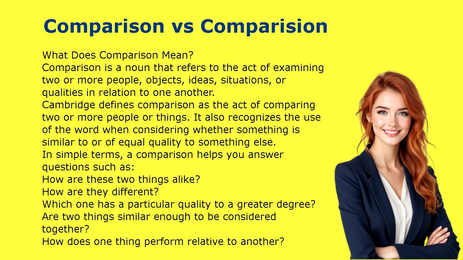Comparison vs Comparision