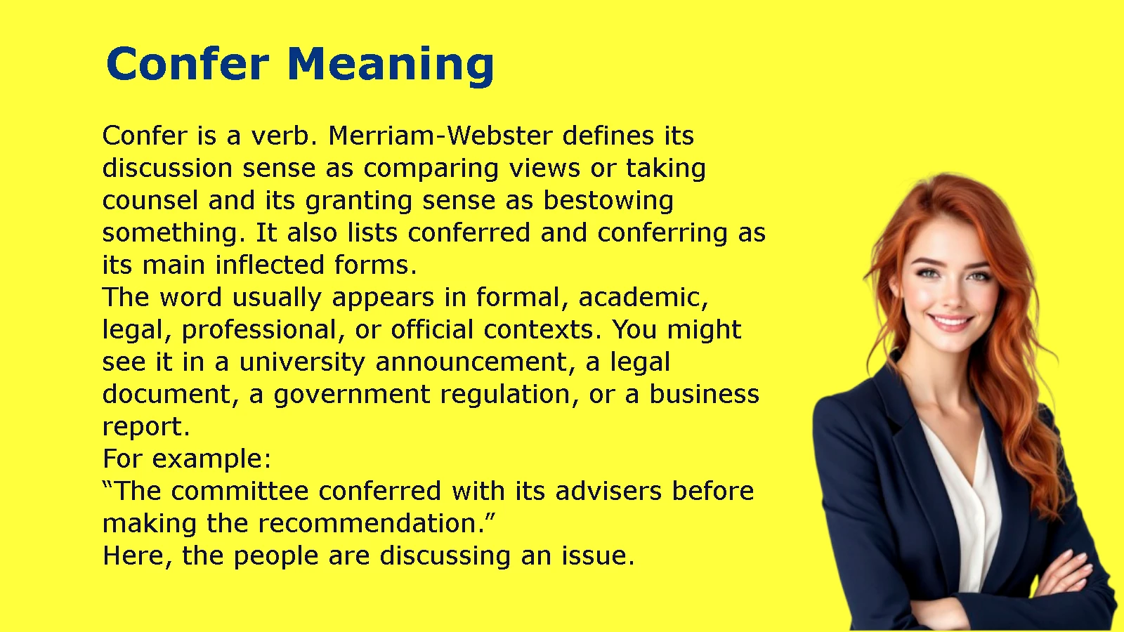 Confer Meaning