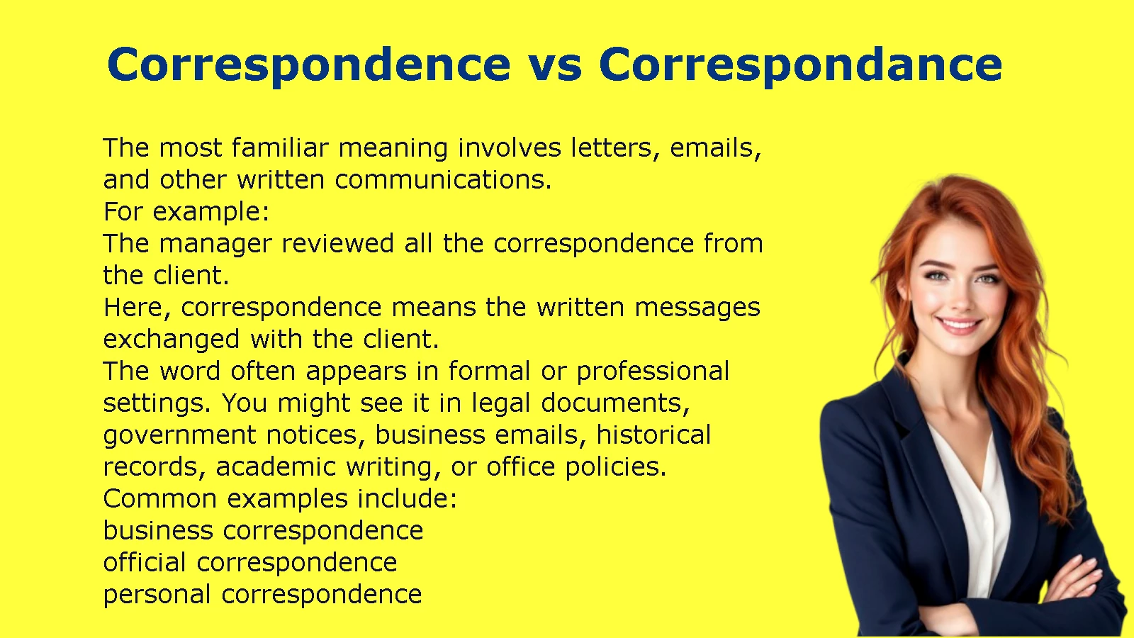 Correspondence vs Correspondance