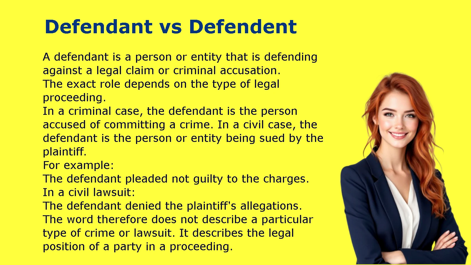 Defendant vs Defendent