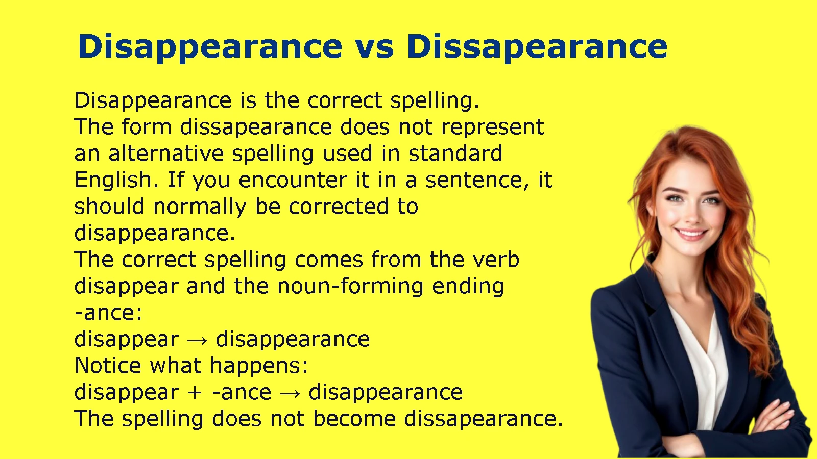 Disappearance vs Dissapearance