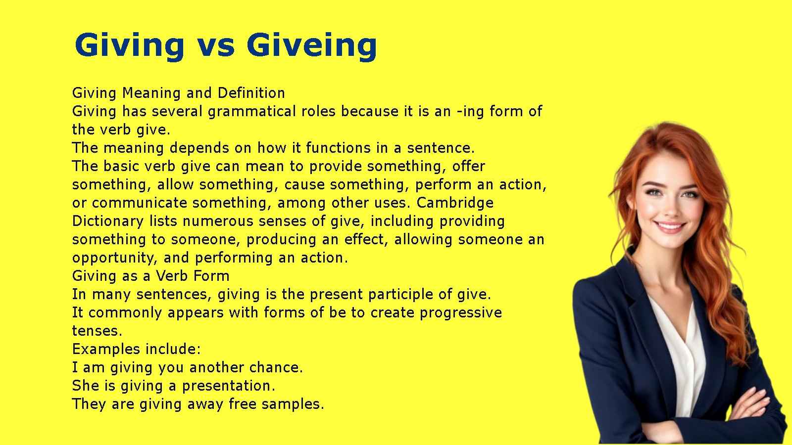 Giving vs Giveing