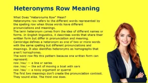 Heteronyms Row Meaning