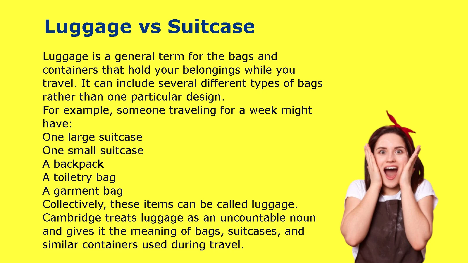 Luggage vs Suitcase