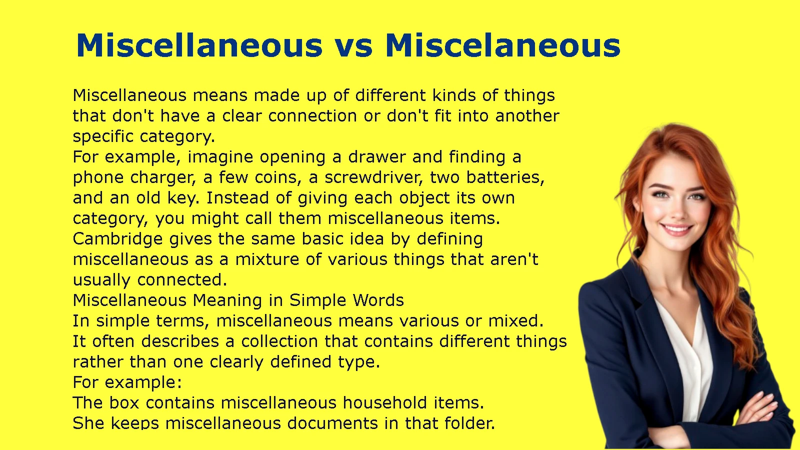 Miscellaneous vs Miscelaneous