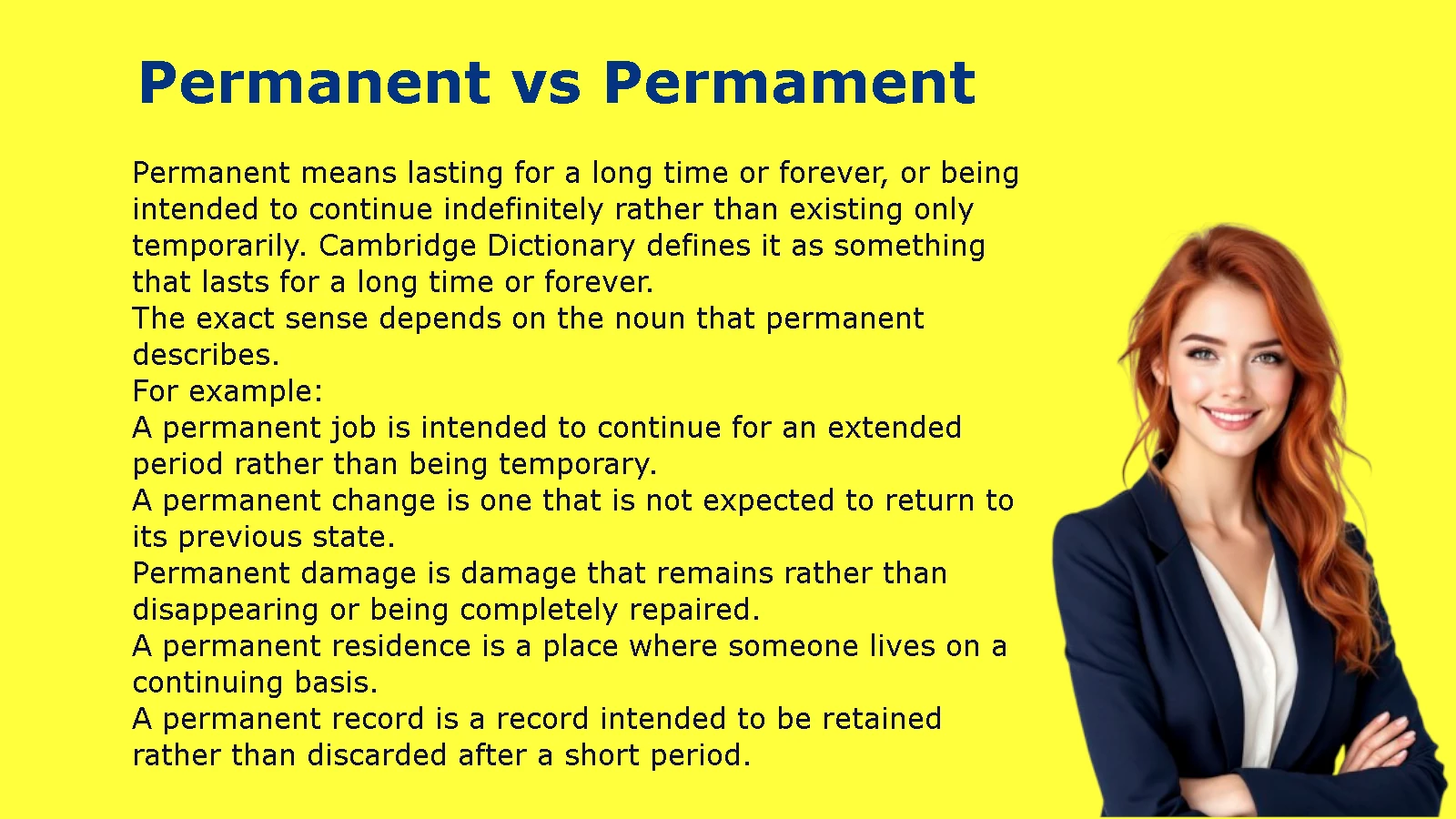 Permanent vs Permament