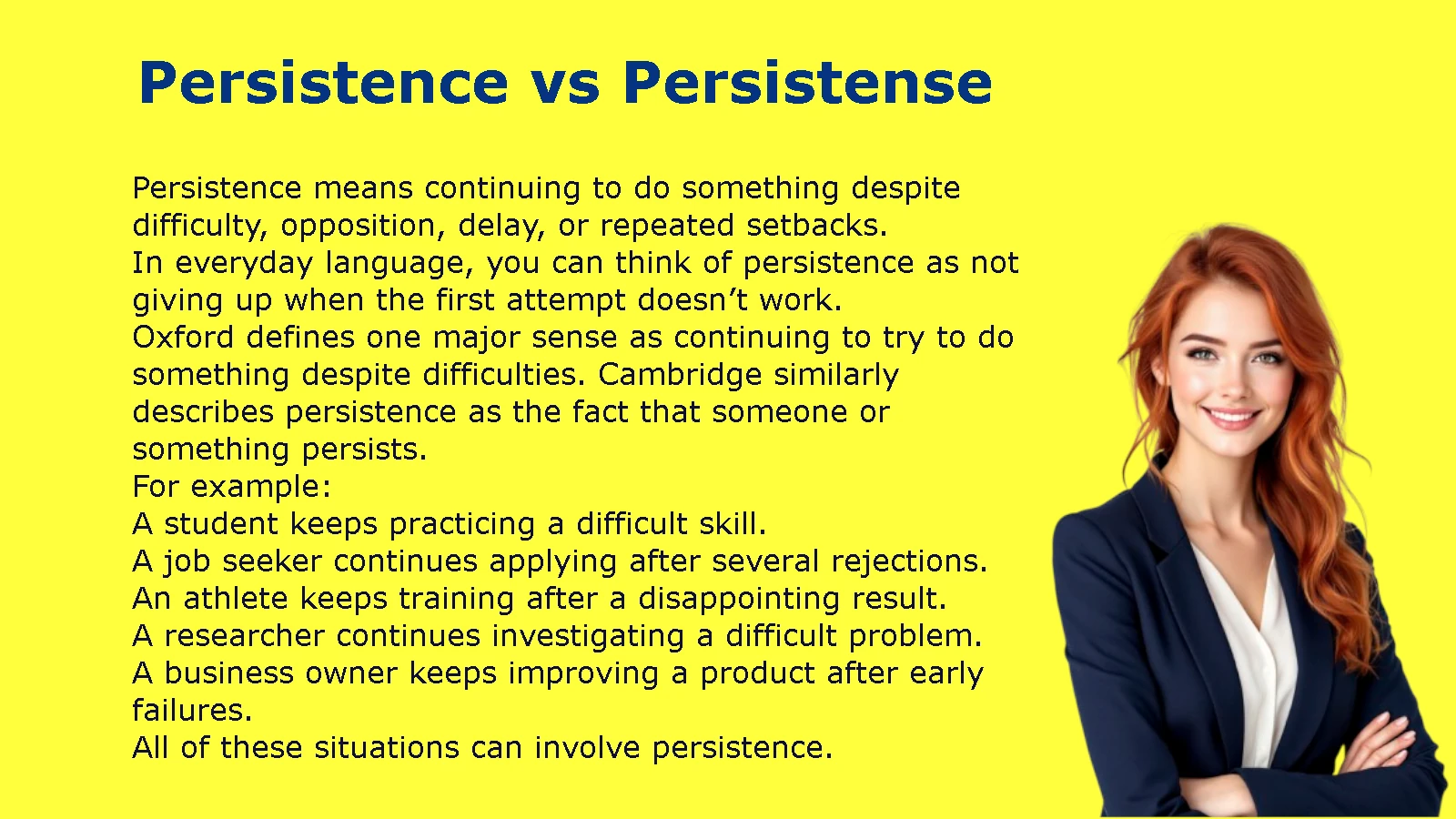 Persistence vs Persistense