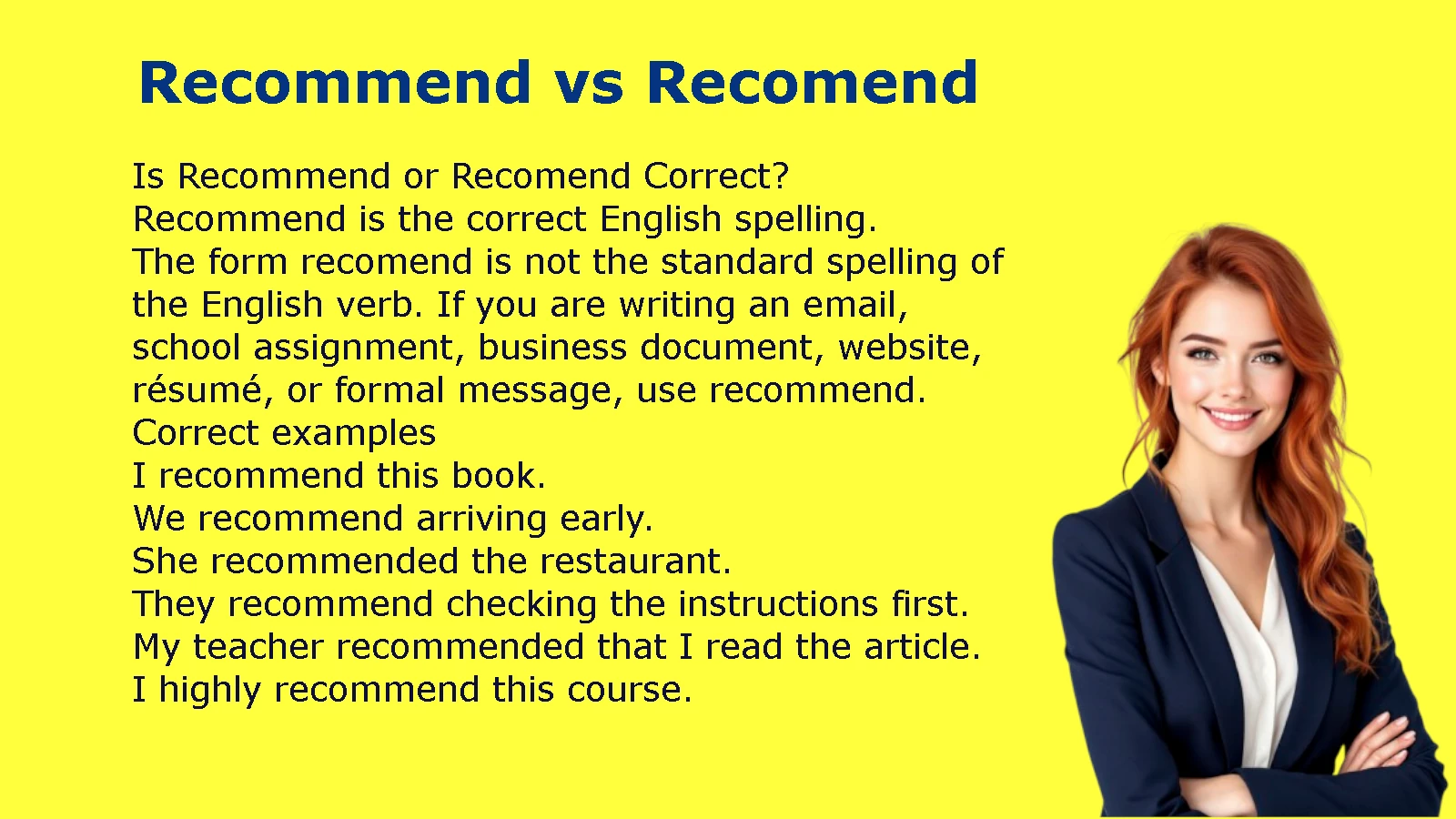 Recommend vs Recomend