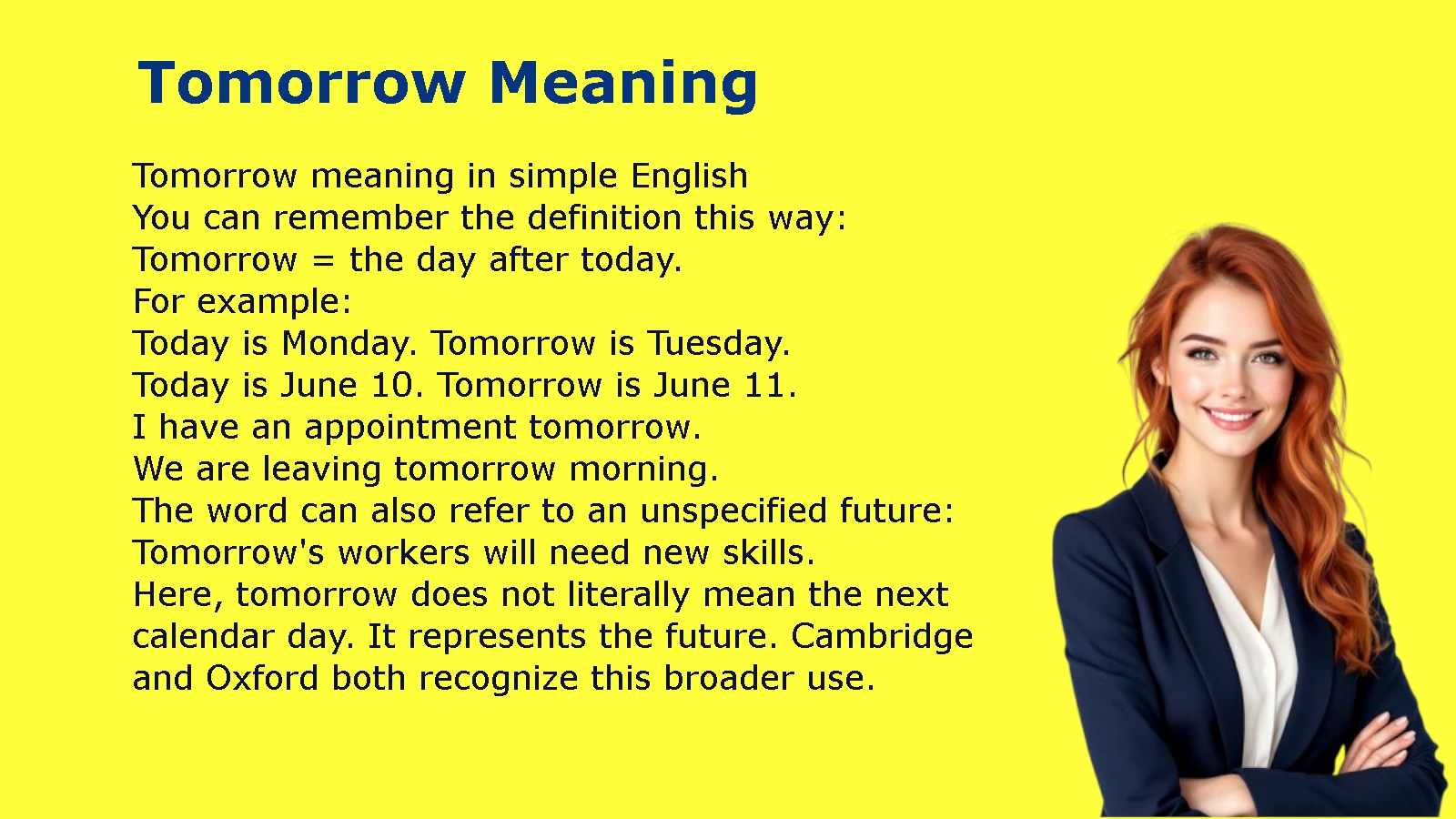 Tomorrow Meaning