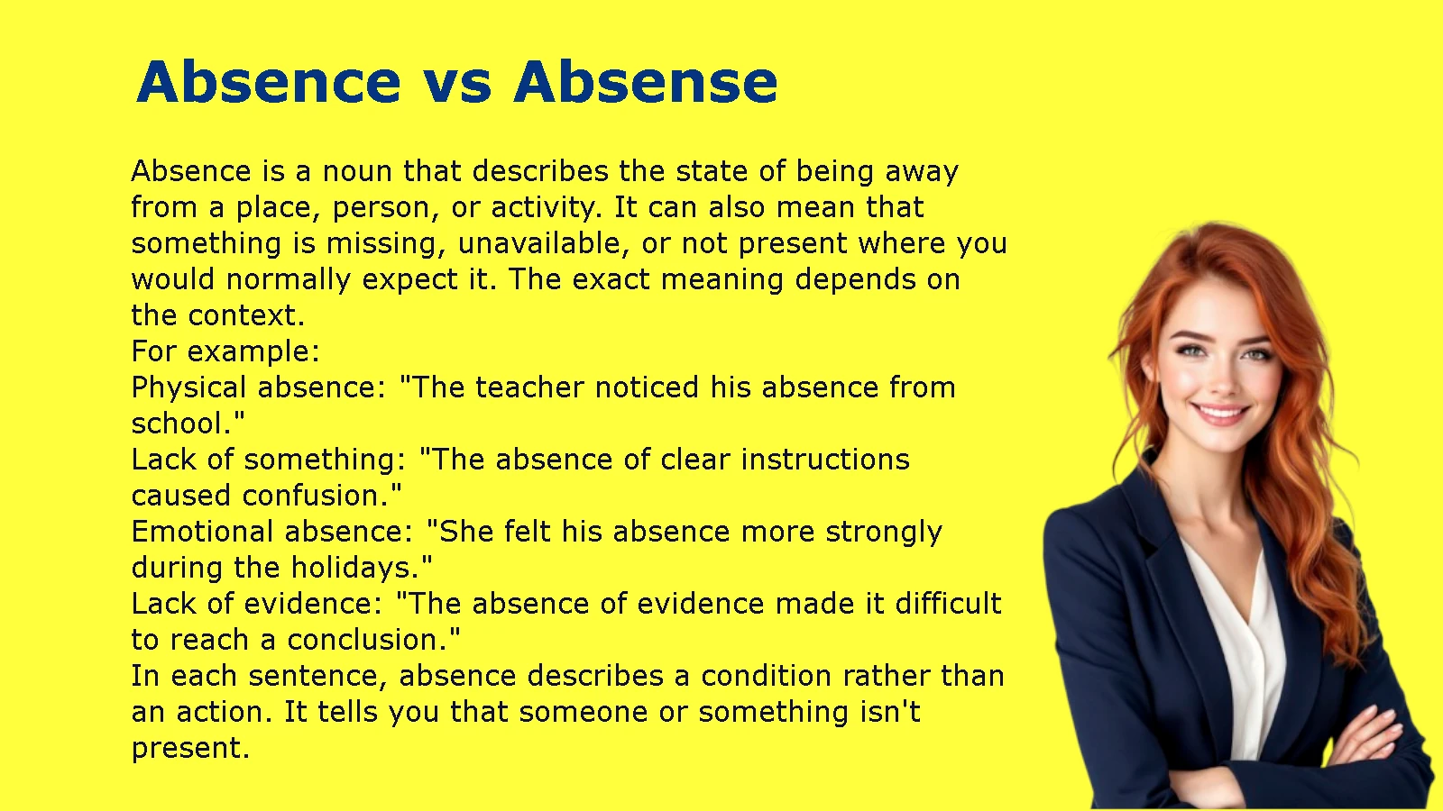 Absence vs Absense