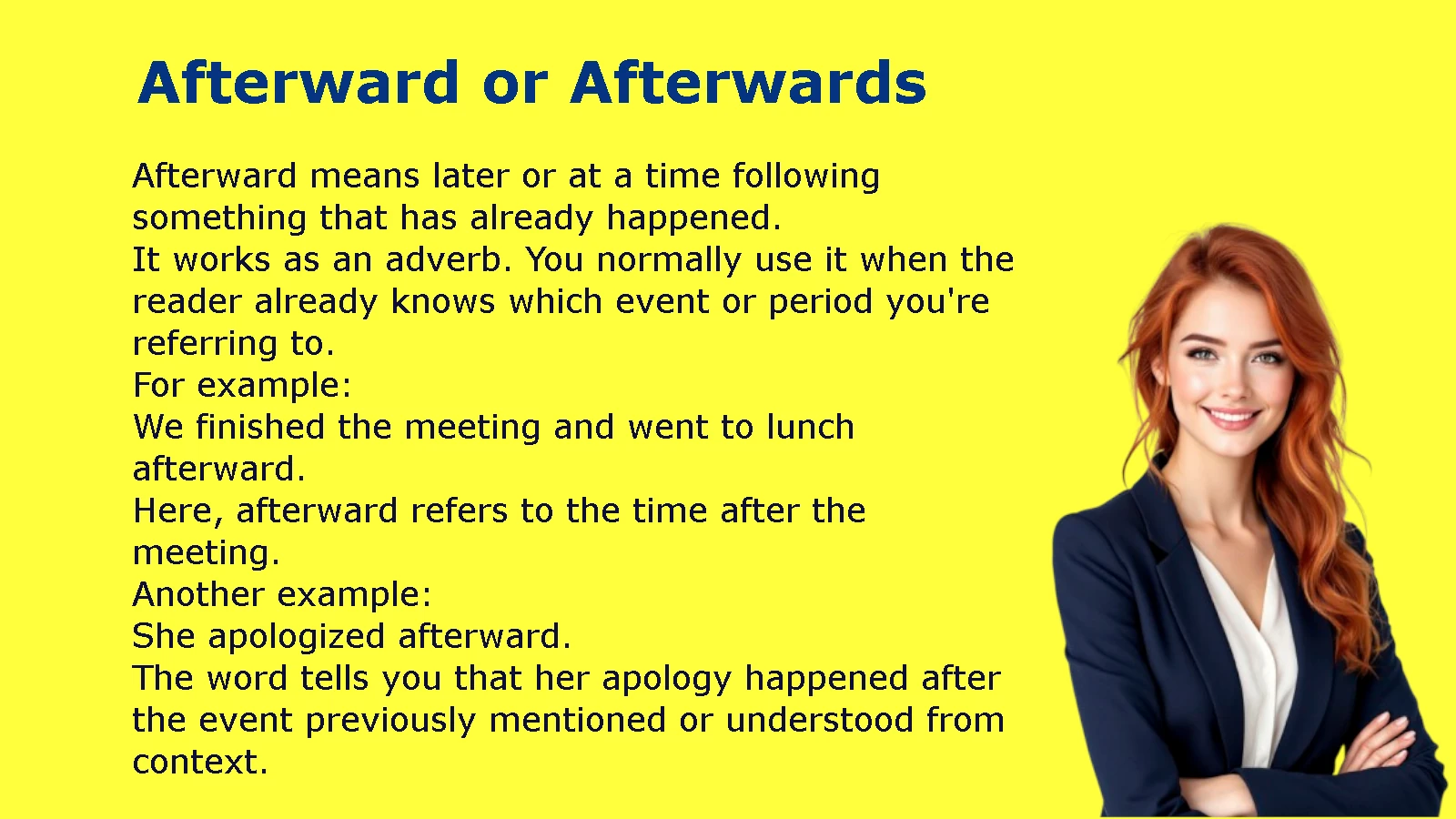 Afterward or Afterwards
