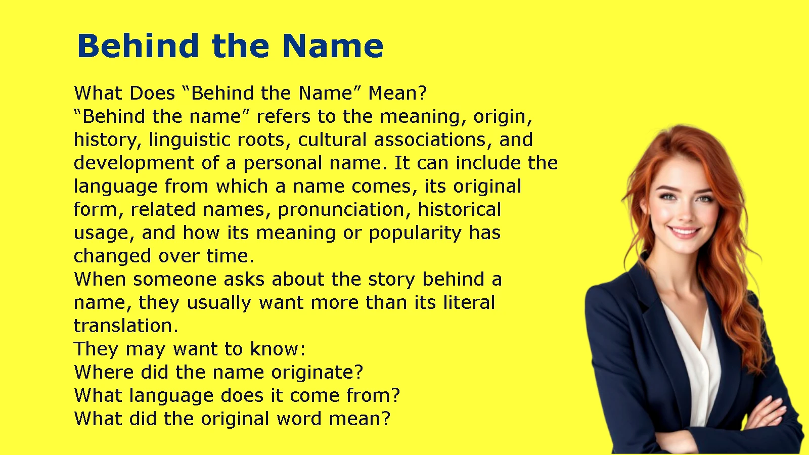 Behind the Name: Meaning
