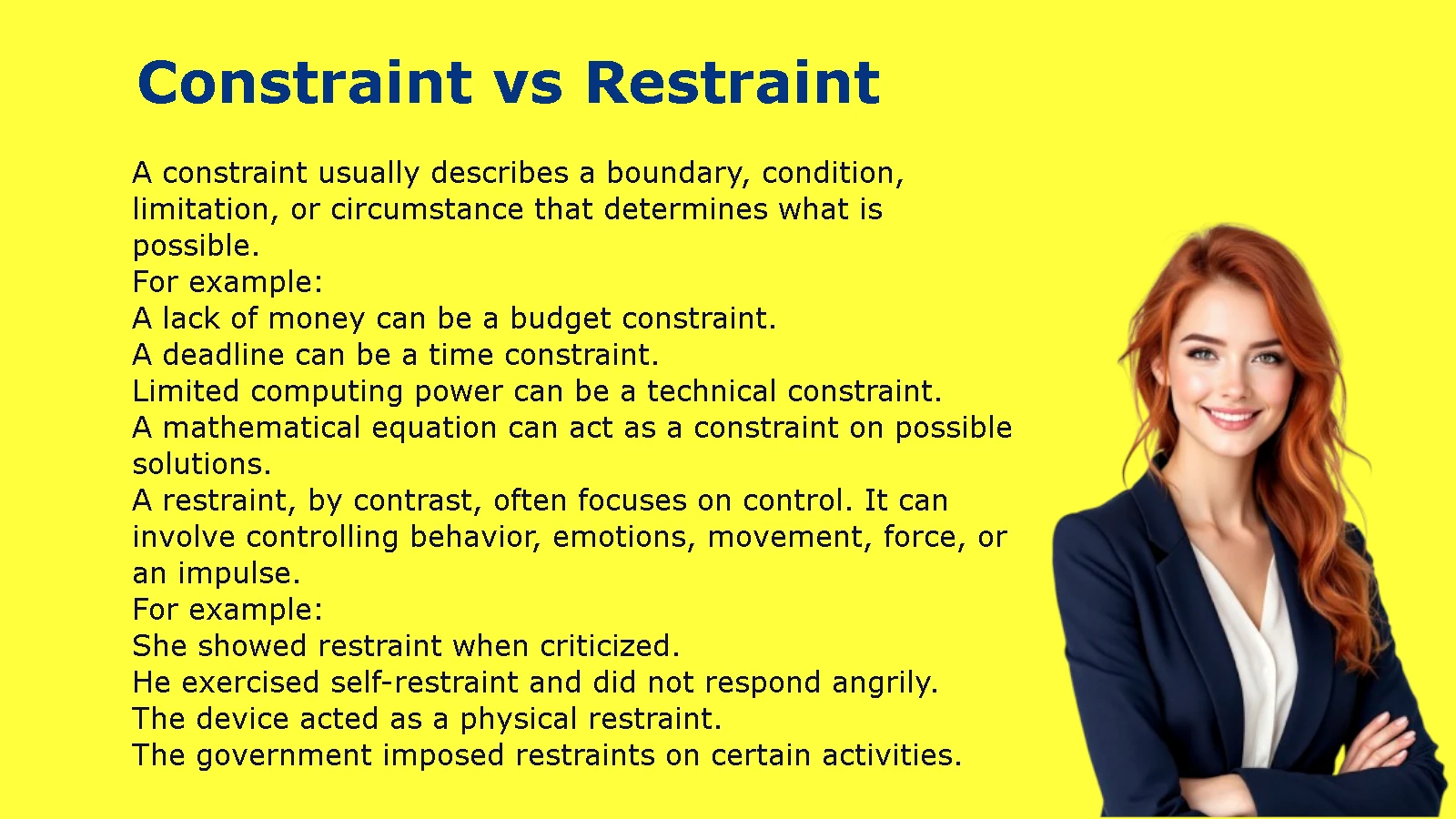 Constraint vs Restraint